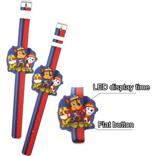 Paw patrol Cartoons Dog character watch Chase Marshall Rubble Childrens electronic LED watch PVC strap Children birthday gifts