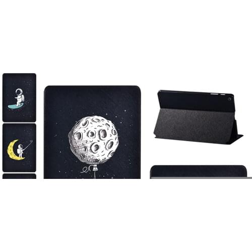 For Samsung Galaxy Tab A A6 10.1/Tab A 9.7/Tab A 10.1/Tab A 10.5/Tab S5e Astronaut Print Series Pu Leather Tablet Stand Case