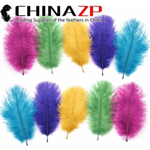 CHINAZP Factory 20-25cm(8-10inch) 500pcs/lot Fantastic Multi-colored DIY Decoration Ostrich Feathers