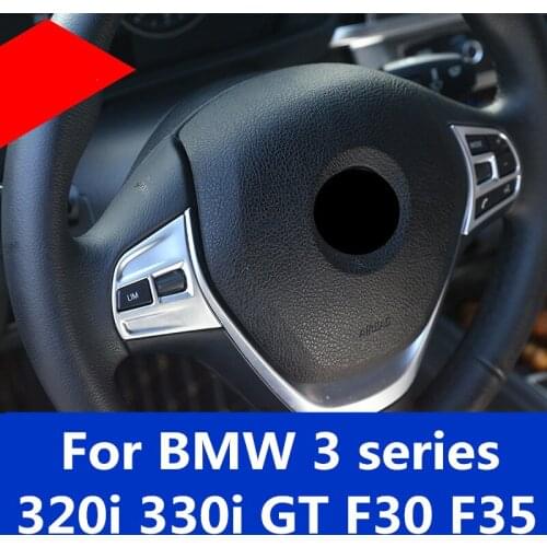 For BMW 3 series 320i 330i GT F30 F35 Car Steering Wheel Button Decorative Trim Cover sequin accessories decorative frame