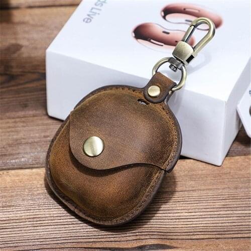 Leather Storage Bag Protective Cover Storage Pouch Earphone Shell Case for Samsung Galaxy Buds Live Wireless Earphone