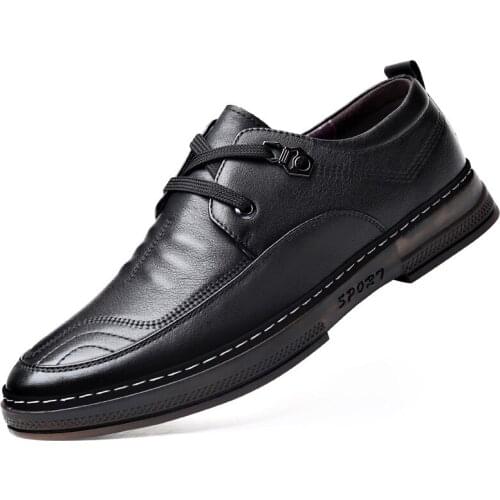 2021Spring Man Genuine Leather Shoes New Business Casual Loafers Man Top Soft Real Leather Shoes