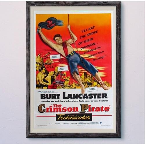 N393 THE CRIMSON PIRATE Vintage Classic Movie Wall Silk Cloth HD Poster Art Home Decoration Gift