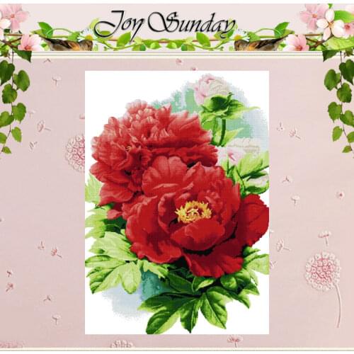 Peony Blooming With Wealth Counted 11CT 14CT Cross Stitch Sets DIY Chinese Cross-stitch Kits Embroidery Needlework Home Decor