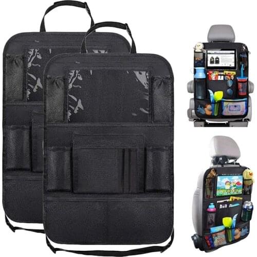 Car Backseat Organizer with Touch Screen Tablet Holder + 9 Storage Pockets Kick Mats Car Seat Back Protectors For TOYOTA