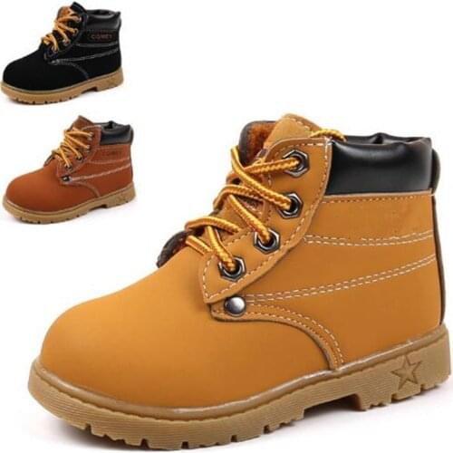 Baby Girl Boots PU Leather Spring Lace Up Waterproof Boots For Children Non-slip Kids Ankle Boots Fashion Toddler Shoes