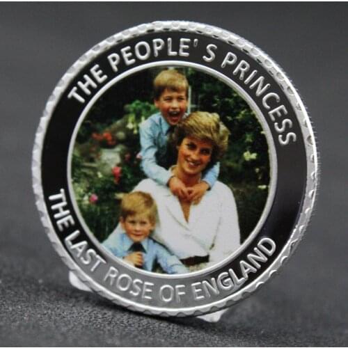 Princess Diana,Prince William and Prince Harry Commemorative Coin The People of Englands Princess Silver Coins Collectibles