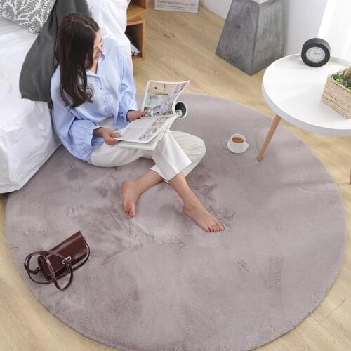 Plush Shaggy Round Carpet Rug for Living Room Soft Faux Fur Large Bedroom Carpets Kids Room Home Round Rug Floor Mats tapete