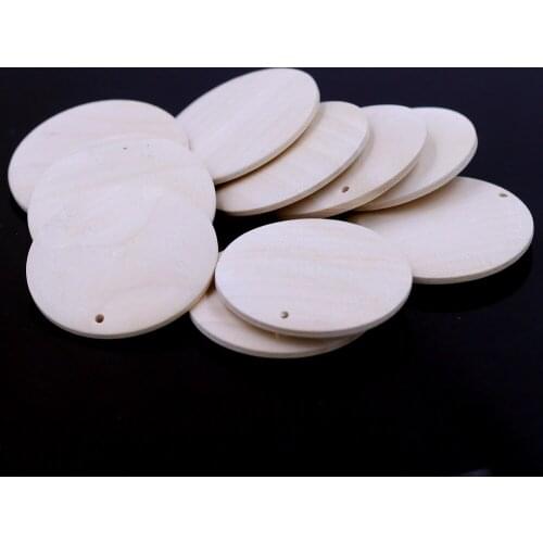 5PCS Natural Wood Sewing Charm Pendants Round 45mm DIY Crafts Scrapbook Clothes Gift Decoration Jewelry Knitting Accessories