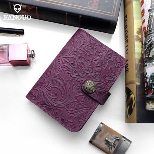 Genuine Leather Travelers Note Book Retro Cowhide Diary Loose Planner Sketchbook With 2 Card Slots 1 Pen Ring