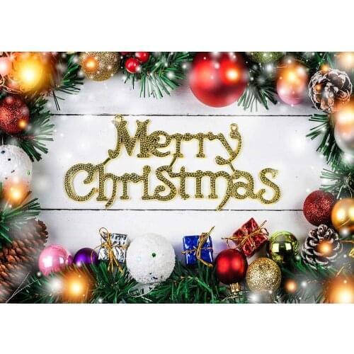 Christmas Glitter Pine Cones Stripe Plank Photographic Backdrops Vinyl Photo Studio for Baby Children Photobooth Christmas Party