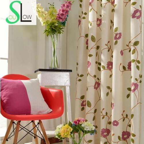 Rose Red Light Blue Curtains For Living Room Tulle Bedroom Kitchen Cortina Curtain Embroidered Chinese Blinds Children