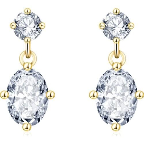 Waterdrop Shape Zircon Stud Earrings AAA Cubic Zircon Flower Shape Earrings For Women Shiny Jewelry Wholesale Anti Allergy