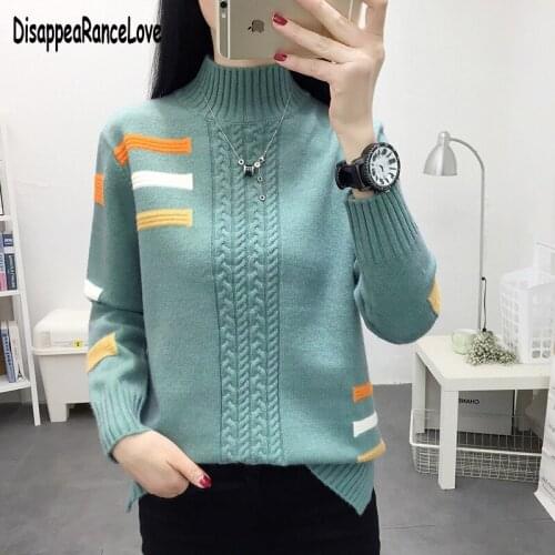 Woolen Women Turtleneck Sweaters Autumn Winter Thick Warm Knitted Pullover Tops Oversized Jumper Women Cotton Sweater