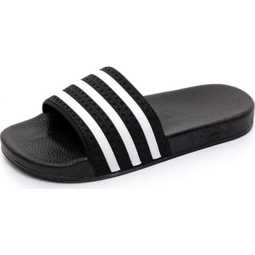 EVA Couples Slippers Couples Flip Flops Soft Black & White Red & White Stripes Casual Summer Chaussures Femme Fashion Slippers