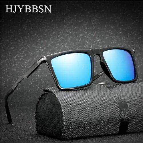 Polarized Square Sunglasses Polaroid Aluminum Arms Men All Black oversized big sun Glasses for men Women sun glasses Driving