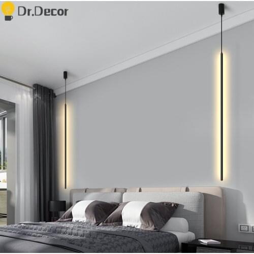 Modern Simple LED Pendant Lights Lighting Suspended Nordic Coffee Dimming Pendant Lamp Living Room Bedroom Kitchen Hanging Lamps