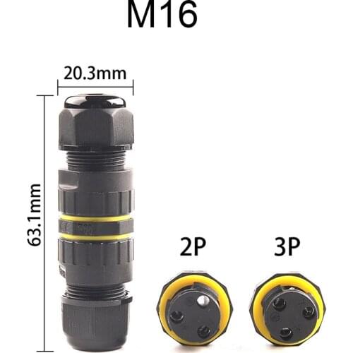 IP68 Waterproof Connector M16 2 /3 Pin Solderless Connector Electrical Terminal Wire Adapter Connector Screw For LED Light