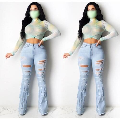 Womens High Waist Skinny Stretch Ripped Jeans Mom Casual and Comfortable Denim Pencil Pants With Small Feet Leggings