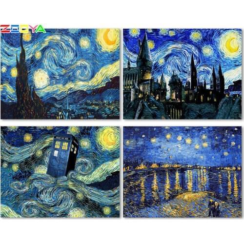 ZOOYA DIY 5D Diamond Embroidery Van Gogh Starry Night Diamond Painting Kits Abstract Oil Painting Hobby Craft Home Decor BJ342