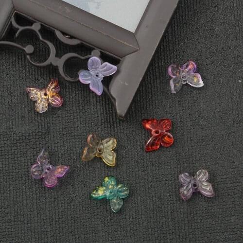 10pcs/lot Lampwork Glass Beads Butterfly Charm Beads For DIY Earrings Hairpin Bracelet Jewelry Making Handmade Accessories