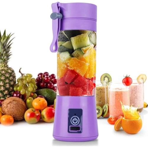 380ml 2 Blades USB Rechargeable Juice Machine Blender Mixer Portable Juicer Smoothie Maker Household Juice Extractor New#38