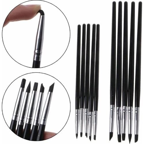 5 Styles Soft Clay Resin Smearing Sticks Epoxy Resin Coloring Daubed Silicone Pens Color Shaper Sculpting Painting Tools