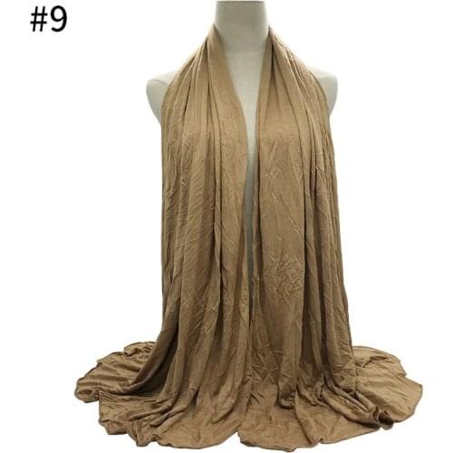 Stretchy women muslim plain head scarf Jersey cotton Hijab scarf fashion breathable scarves modest hijabs high quality