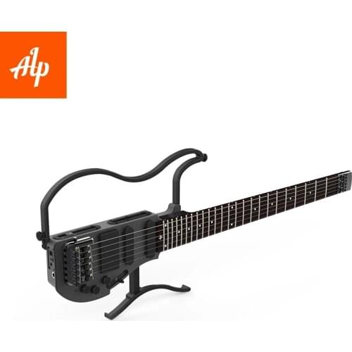 In Stock AD-80 ALP Headless Travel Electric Guitar With Built In Headphone Amp Full Scale Portable