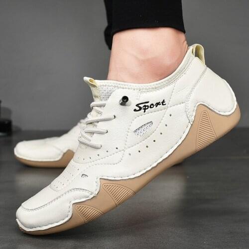 Men Casual Shoes Fashion Lace-up Solid Sneakers Men Leisure Walking Outdoor Shoes Driving Flats Loafer Male Summer Luxury Loafer