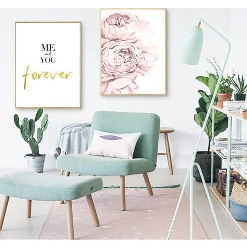 Nordic Home Decor Nordic Canvas Painting Wall Art Print Letter Flower Fashion Poster Living Room Minimalist Art Decor Picture