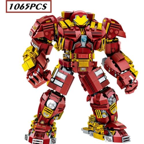 New Marvel Heroes Iron Man Helmet Avengers Hulkbuster War Machine Stark Industry Figures Building Block Bricks Boy Kid Gift Toy