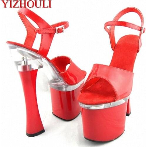 Stylish 18cm Super Thick High Heels Platforms Pole Dance / Performance / Star / Model Shoes, Wedding Sandals