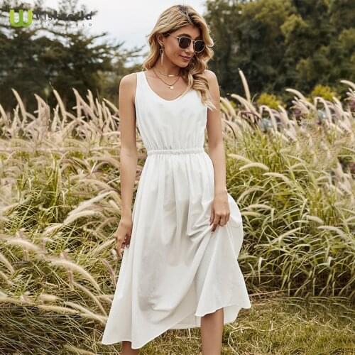 2021 Spring New European and American Womens Dress French Romantic White Suspender Dress Fashion Party Club Dress Casual Dress