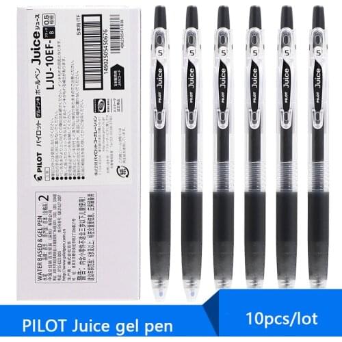 10pcs/lot Japan PILOT Juice 0.5mm Press Gel Pen Quick Dry Ink LJU-10EF Black/Red/Blue/Blue Black