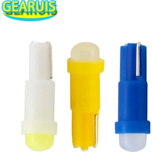 1000X T5 1 COB LED Dashboard Licence Plate Speed Wedge Light Car Bulb White Red Blue Yellow Green 7 Colors DC 12V