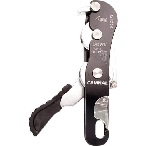 23KN Aluminum- Alloy Self-braking Stop Descender Gear for 10-12mm Rope Climbing Caving Rappelling