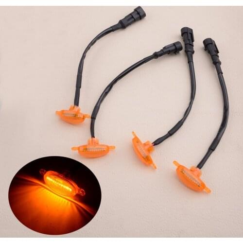 4pcs/Set Orange Car LED Front Bumper Grille Daytime Running Lights Fit for Ford F-250 F-350 F-450 2015 2016 2017