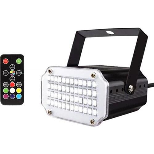 48LEDs 7Colors Strobe Light with Remote Sound Activated Super Bright Flashing Stage Light for DJ Party Show Club Disco