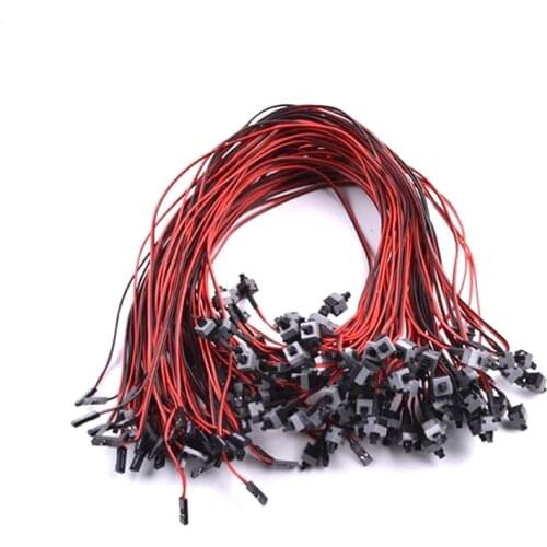 5PCS 50cm Long Power Button Switch Cable for PC Switches Reset Computer Power Momentary Automatically Reset Push Button SW