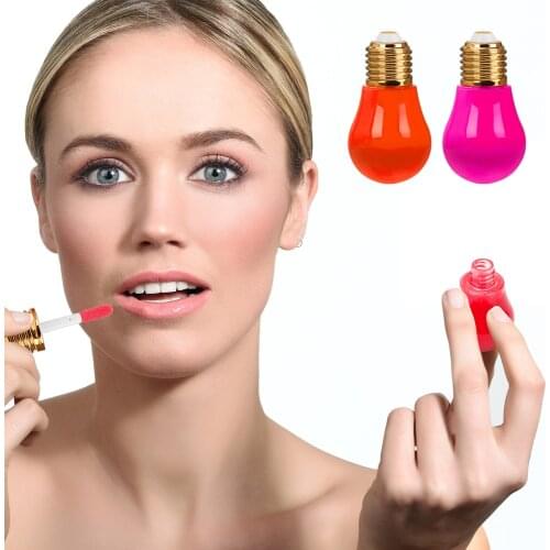 5 Pieces Cute Light Bulb Shape Empty Lip Gloss Tube Mini Refillable Lip Balm Bottles Sample Vials With Rubber Inserts