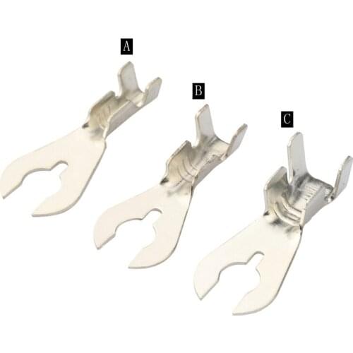 50pcs/lot 8.2B crab feet terminal fork lugs U-shaped cold-pressed terminal copper wire ear