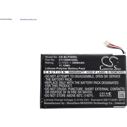 Cameron Sino 3000mAh Battery C1136903300L for BLU P200, P200L, Touch Book 7 3G, TouchBook 7.0 3G, For Fabrica Tablet PC 10.1