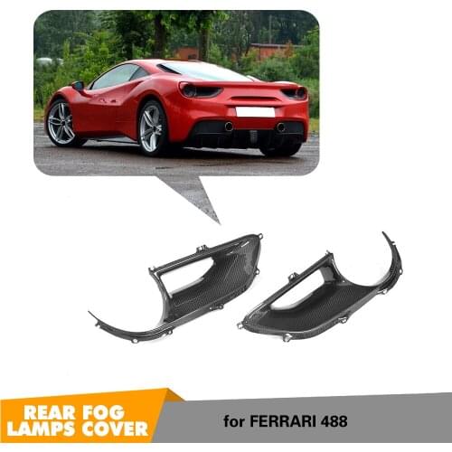 Fit For 2015-2017 Ferrari 488 Dry Carbon Fiber Rear Lights Lamp Cover