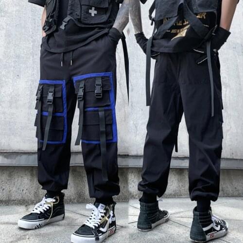 New Hip Hop Joggers Cargo Pants Men 2021 Loose Streetwear Harem Pants Male Black Ribbon Casual Sweaptpants Fashion Trousers