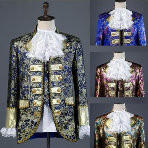 European court blazer men groom suit set with pants mens wedding suits costume singer stage clothing formal dress b14