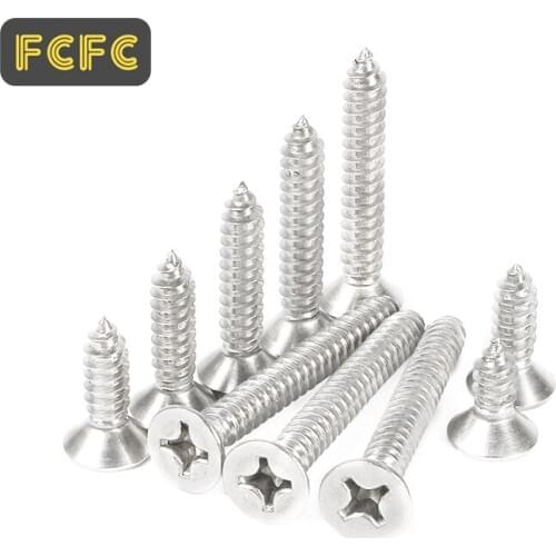 FCFC 304 stainless steel Cross Phillips Flat Countersunk Head Self tapping Screw M4 Micro Small