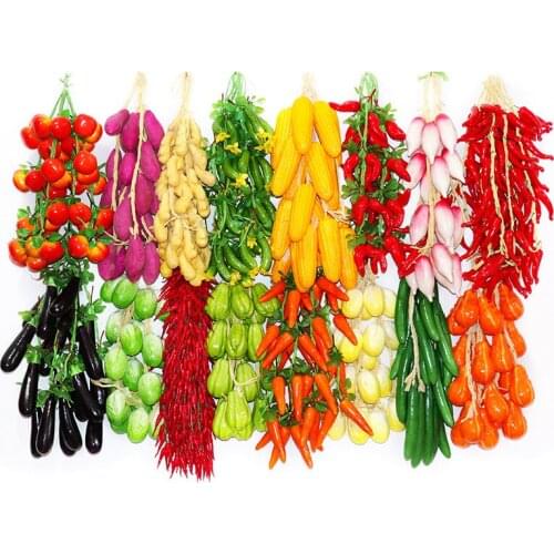 Simulation Fruit Vegetable String Artificial Fruits Foam Model Farmhouse Hotel Hanging Photography Prop Pendant for Decoration