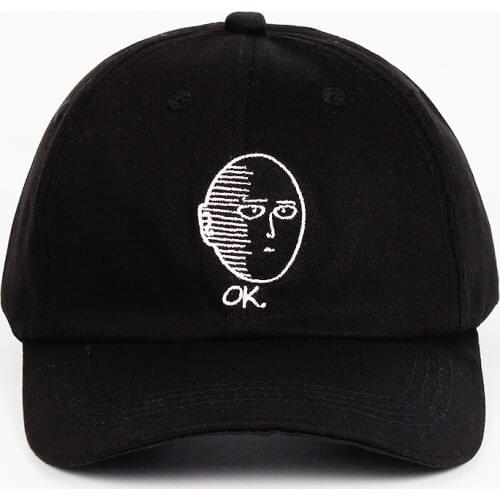 ONE PUNCH-MAN Dad Hat 100% Cotton Baseball Cap Anime Fan Embroidery Funny Hats for Women Men OK Man One Punch Man Snapback