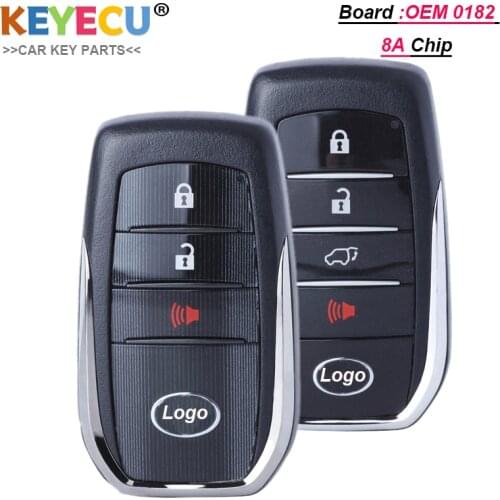 KEYECU OEM 0182 Board for Toyota Fortuner Hilux SW4 Smart Keyless Remote Key Fob 61A965-0182 BM1ET B1MEW 4A Chip